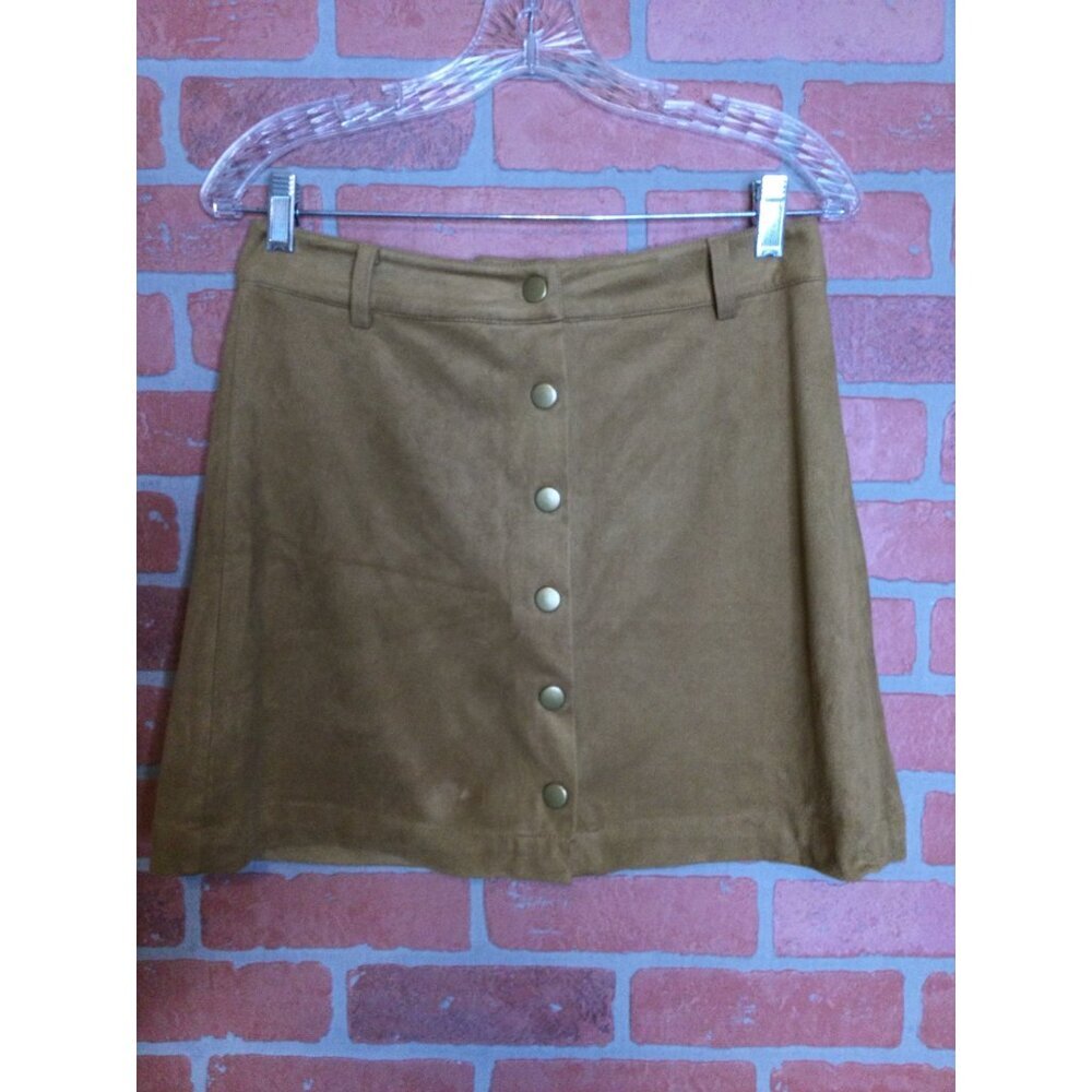 Marine Layer Faux Suede Mini Skirt Size S Snap Front